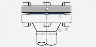 1-Blind flange | 2-Stud Bolt | 3-Gasket | 4-Other flange