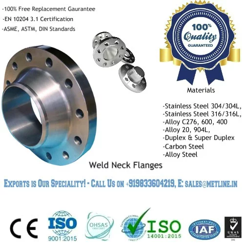 Weld Neck Flanges Manufacturers, Suppliers, Factory